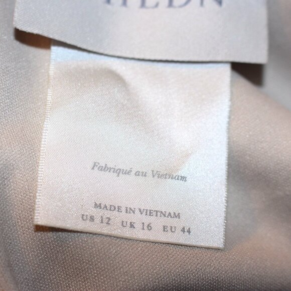 BHLDN (Anthropologie) "Dylan" One Shoulder Maxi Gown in Champagne Satin, size 12 - Picture 10 of 10